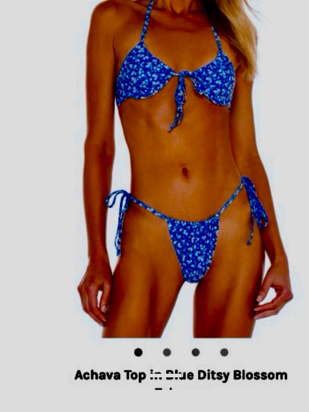 Tularosa Blue Ditsy Blossom Tie Bikini Set
